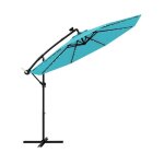 Parasol d�port� �3m - giantex - parasol pour terrasse - parasol inclinable - 40 led - rotatif � 360� ...