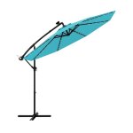Parasol dport 3m - goplus - parasol pour terrasse - parasol inclinable - 40 led - rotatif  360 - ...