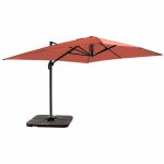 Parasol d�port� 4x3 m inclinable + 4 dalles � lester terracotta - oviala