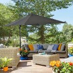Parasol d�port� - akozon - carr� inclinable manivelle - 245x245 m - rotatif 360� - toile polyester 200 ...