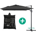 Parasol jardin déporté alu sun 4 - rectangle - 3 x 4 m + housse de protection - noir Parasol jardin déporté alu sun 4 - rectangle - 3 x 4 m + housse de protection - noir