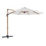 Parasol dport - axi - marisol - rectangulaire  300cm - aluminium - beige aspect bois