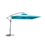 Capri - parasol carr� d�port� 3x3 bleu en aluminium