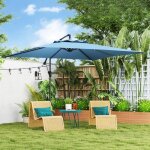Parasol d�port� carr� 3 x 3 m avec manivelle base crois�e parasol inclinable et rotation � 360� toile ...