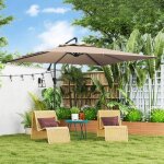 Parasol d�port� carr� 3 x 3 m avec manivelle base crois�e parasol inclinable et rotation � 360� toile ...