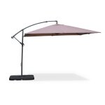 Parasol d�port� carr� 3x3m - hardelot 3x3m - taupe - manivelle anti - retour toile d�perlante facile ...