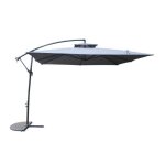 Capri - parasol carr dport 3x3 gris en aluminium