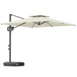 Parasol d�port� carr� - outsunny - 2 bases - manivelle et inclinable - protection solaire - 25 x 25 m ...