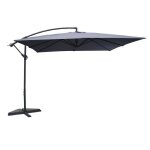 Solenzara - parasol carré 3x3 déporté gris en aluminium Solenzara - parasol carré 3x3 déporté gris en aluminium