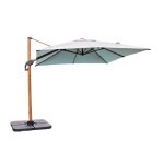 Parasol dport sevilla (25x25 m) en aluminium imitation bois et toile polyester - gris