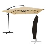Parasol d�port� molokai carr� 27x27m beige + housse