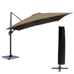 Parasol déporté molokai carré 3x3m taupe + housse Parasol déporté molokai carré 3x3m taupe + housse