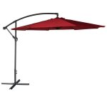 Parasol déporté oahu rond 350m de diamètre rouge Parasol déporté oahu rond 350m de diamètre rouge