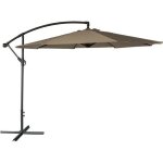 Parasol d�port� oahu rond 3m de diam�tre taupe