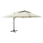 Parasol d�port� - helloshop26 - 400 x 300 cm - inclinable - rotation 360� - m�canisme � manivelle
