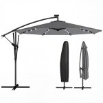 Parasol d�port� - parasol de jardin - 32 lampes led avec manivelle uv 50 + et housse de protection - ...