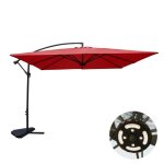Solenzara - parasol led carr dport 3x3 terracotta