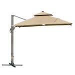 Outsunny - parasol dport - aluminium - 300x300x266cm - beige