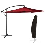 Parasol dport oahu rond 350m de diamtre rouge + housse
