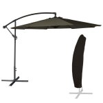 Parasol déporté oahu rond 3m de diamètre gris + housse Parasol déporté oahu rond 3m de diamètre gris + housse