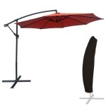 Parasol dport oahu rond 3m de diamtre terracotta + housse