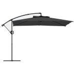 Parasol d�port� - outsunny - 3 x 3 m - rotation 360� - avec manivelle et inclinable - toile 180 g / m� ...