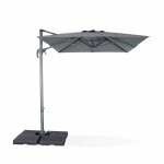 Parasol d�port� rectangulaire 2x3m - antibes - gris - parasol excentr� inclinable. rabattable et rotatif ...