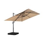 Parasol d�port� rectangulaire 3x4m + dalles � lester 50x50cm beige - wimereux + fixeo