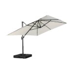 Parasol d�port� rectangulaire 3x4m + dalles � lester 50x50cm �cru - wimereux + fixeo