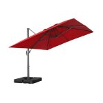 Parasol d�port� rectangulaire 3x4m + dalles � lester 50x50cm rouge - wimereux + fixeo