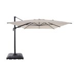 Parasol d�port� rectangulaire 3x4m + housse et dalles � lester 98x98cm beige - ombrea