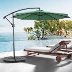 Parasol d�port� rectangulaire 45 m avec manivelle - vert fonc� upf50 + m�t acier