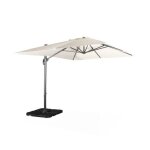 Parasol d�port� rectangulaire �cru 3x4m + dalles � lester 50x50cm