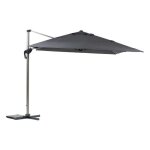 Parasol dport rectangulaire quador ardoise 4 x 3m en aluminium et polyester - hespride