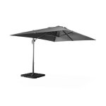 Parasol d�port� rectangulaire gris 3x4m + dalles � lester 50x50cm
