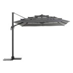 Parasol dport rectangulaire multi - toile melhia anthracite 4x3m - hespride