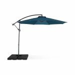 Parasol d�port� rond �300cm - hardelot - bleu canard - manivelle anti - retour l toile d�perlante facile ...