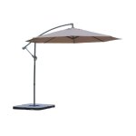 Parasol d�port� rond �300cm - hardelot - taupe - manivelle anti - retour toile d�perlante facile � utiliser ...