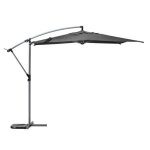 Parasol dport rond manoa ardoise & graphite 3m en aluminium trait poxy - hespride