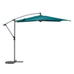 Parasol d�port� rond manoa bleu canard & graphite 3m en aluminium trait� �poxy - hesp�ride