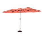 Parasol dext�rieur double face de 148 pieds - parasol dext�rieur - grand parasol avec manivelle - orange ...