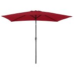 Parasol droit hapuna rectangulaire 2x3m rouge Parasol droit hapuna rectangulaire 2x3m rouge