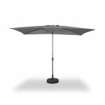 Parasol droit rectangulaire 2x3m - touquet gris - m�t central en aluminium orientable et manivelle douverture ...