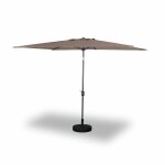 Parasol droit rectangulaire 2x3m - touquet taupe - m�t central en aluminium orientable et manivelle douverture ...