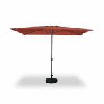 Parasol droit rectangulaire 2x3m - touquet terracotta - m�t central en aluminium orientable et manivelle ...