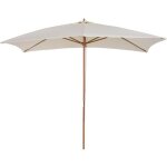 Parasol droit rectangulaire bois polyester haute densit� 295l x 2l x 255h m cr�me - outsunny
