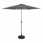 Parasol droit rond �300cm - touquet gris - m�t central en aluminium orientable et manivelle douverture ...