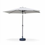Parasol droit rond 300cm - touquet sable - mt central en aluminium orientable et manivelle douverture ...