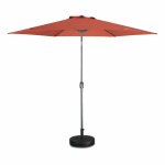 Parasol droit rond �300cm - touquet terracotta - m�t central en aluminium orientable et manivelle douverture ...
