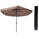 Parasol gemini taupe �300 cm r�glable de hauteur avec une couverture de stockage gratuite